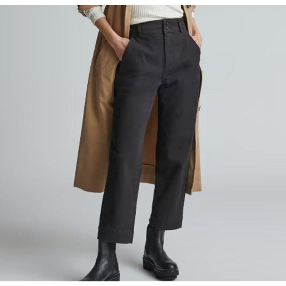 NWT Everlane The Organic Straight Leg Pant In Black Size 00